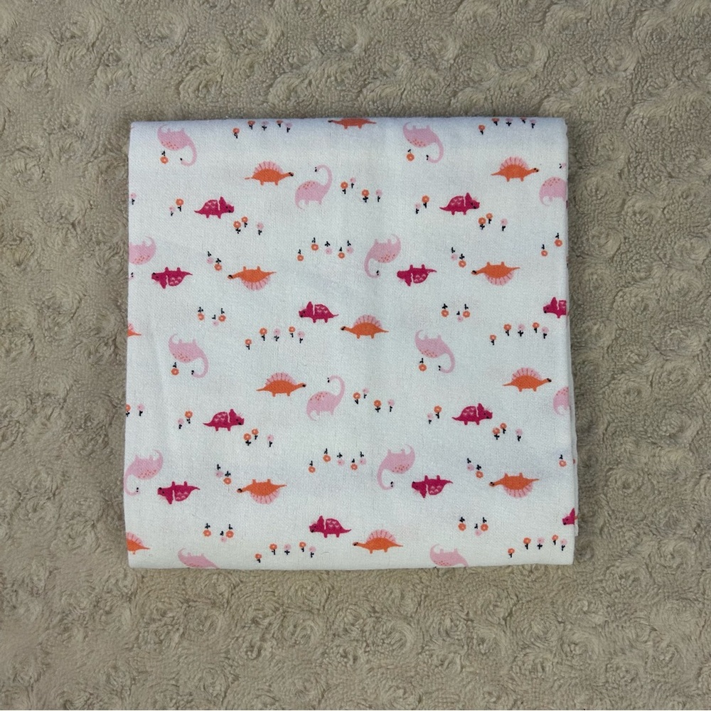 Simple Joys by Carter's Pink Orange Dinosaurs Baby Receiving Blanket Flannel